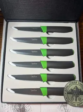 K134 BENCHMARK Steak Knife Set Serrated Blade Rubberized