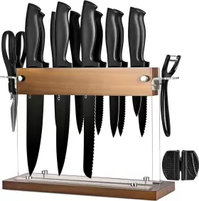 GMTKT12 BEST CUTE SHOP Kitchen Knife Set Block Sharp Wood