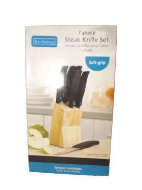 016529284364 BEST KITCHENS Steak Knife Set Grip Steel Blades
