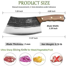 734541896265 BLADESMITH Cleaver Knife Forged Pro Butcher #2