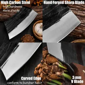 734541896265 BLADESMITH Cleaver Knife Forged Pro Butcher #3
