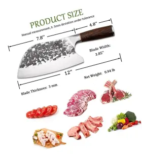 734541896784 BLADESMITH Serbian Chef Knife Butcher Cleaver #2