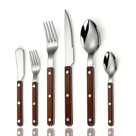 M151 BLEWAR Wood Handle Silverware Set Steel Flatware