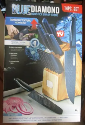 CC006087-001 BLUE DIAMOND Stick Sharp Stone Knife Block Set