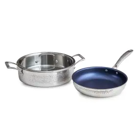 BJC3PCTPA BLUE JEAN CHEF Steel Cookware Set Hammered Finish