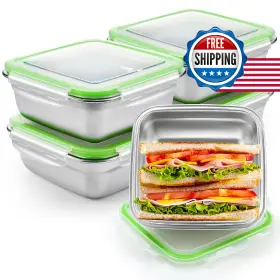 B0FM454NJY BLUSHTIER Pack Steel Sandwich Containers Lids Foo