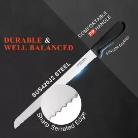 639510457150 BOLEXINO Serrated Bread Knife Homemade Steel #3