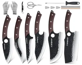 768917938792 BOMASS Meat Cleaver Butcher Knife Set Forged