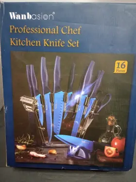 601009-KS CHEF Kitchen Blurple Knife Set Sharp Steel Knives