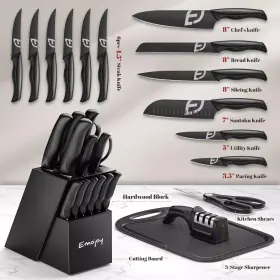 KCKS57 KITCHEN Knife Set Block Wooden Steel #2