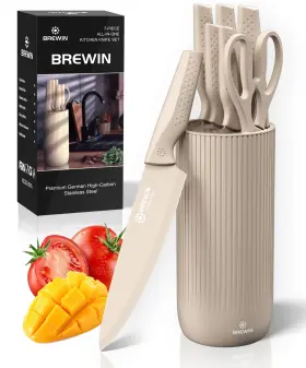 634413929124 BREWIN Knife Set Kitchen Knives Block Utility