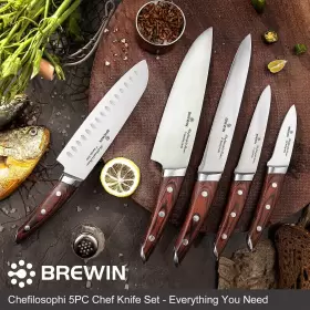 RCSD-004 BREWIN Chefilosophi Chef Knife Set Elegant Pakkawood #2