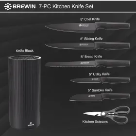 RCSD-007A BREWIN Steel Kitchen Knife Set Block #2