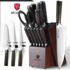 198168045657 BRODARK Kitchen Knife Set Block Food Steel