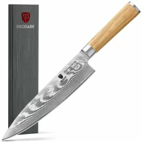 198168293157 BRODARK Damascus Chef Knife Kitchen Steel Cor