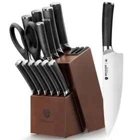 198715716429 BRODARK Kitchen Knife Set Ultra Sharp Block Tang