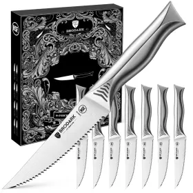 CA93106-8 BRODARK Steak Knives Set Serrated High Carbon
