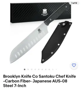 BKC51070 BROOKLYN KNIFE CO Santoku Chef Carbon Fiber Steel