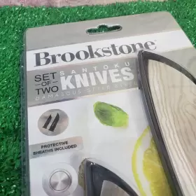 13BS2000DS BROOKSTONE Santoku Knife Set Tang Damascus Steel #2