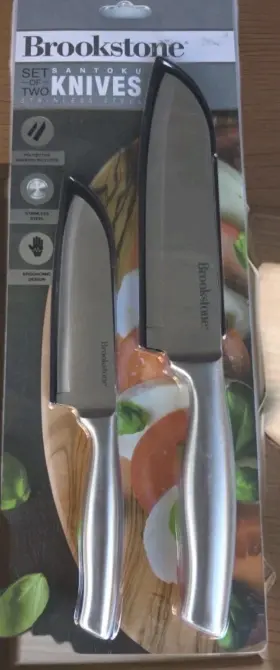 13BS2001SS BROOKSTONE Santoku Knife Set Steel Sheaths