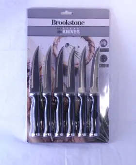 709996850988 BROOKSTONE Steak Knife Set Steel Serrated Blades