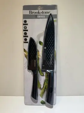 709996938839 BROOKSTONE Set Knives Steel Santoku Chef Knife