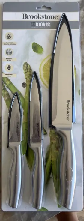 861933 BROOKSTONE Knife Set Chef Utility Paring Damascus