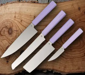 01FKSPP BUTTERFORK Kitchen Knife Set Tang Steel Blades Abs