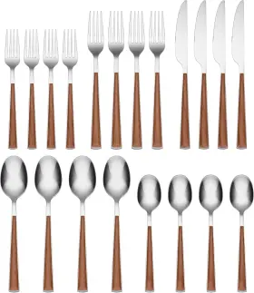 631020CBW12 CAMBRIDGE Esben Beachwood Flatware Set