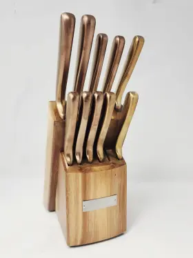 719978813962 CAMBRIDGE Rame Cutlery Set Knife Block Kitchen