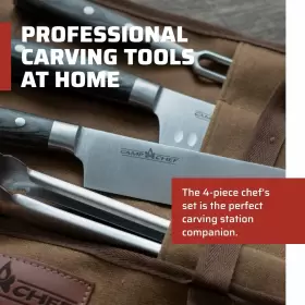 033246216980 CAMP CHEF Carving Set Knife Santoku Grill Tongs #2