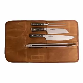 033246216980 CAMP CHEF Carving Set Knife Santoku Grill Tongs
