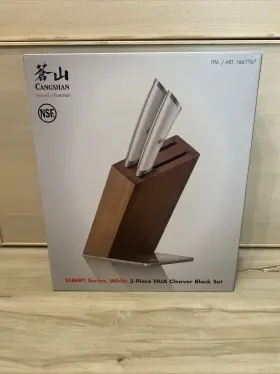 06-23 CANGSHAN Elbert Hua Cleaver Knife Block Set Handles