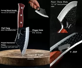 791742494201 CARIMEE Meat Cleaver Knife Forged Chef #2