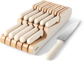 711181904307 CAROTE Kitchen Knife Set Dishwasher Safe Wooden