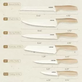 A07111 CAROTE Knife Set Blade Guards Granite Ceramic Steel #2