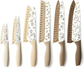 A09760 CAROTE Knife Set Kitchen Blade Guards Steel