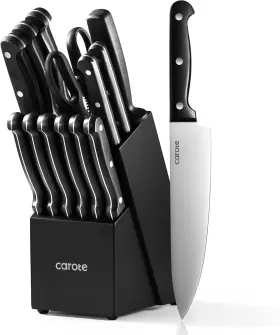 A09781 CAROTE Knife Set Hardwood Block Kitchen