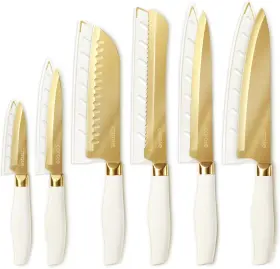 A11078 CAROTE Kitchen Knife Set Healthy Titanium Dishwas