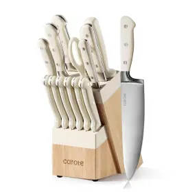 CAROTE21TEILIGES CAROTE Knife Set Block Forged High Carbon