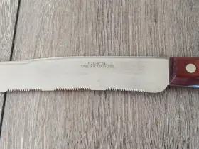 P251-8 WOOD Serrated Carving Slicing Knife Handle Fing Grips #2