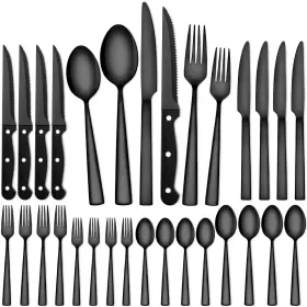755419183485 CEKEE Silverware Set Steel Steak Knives