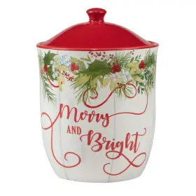 B0CZLJRPYP CERTIFIED INTERNATIONAL Winter Greens Ceramic Jar