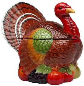 B00LU2HVCC CG Cosmos Turkey Design Ceramic Cookie Jar