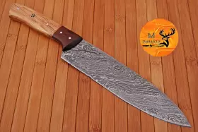 1518 CHEF KNIFE Handmade Damascus Cutlery Kitchen Forged