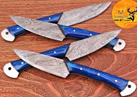 1588 CHEF KNIFE Damascus Steak Set Kitchen Cutlery Forge #3