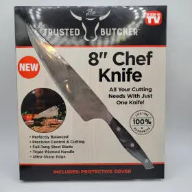 752356830861 CHEF KNIFE Butcher Damascus Tv Cover