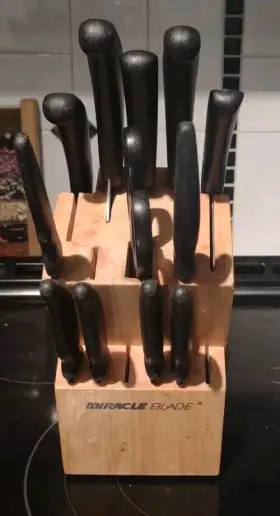 94M301BL01 CHEF KNIFE Miracle Blade Set Wood Block Wc