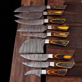 HD054 CHEF KNIFE Handmade Damascus Steel Kitchen Set #2