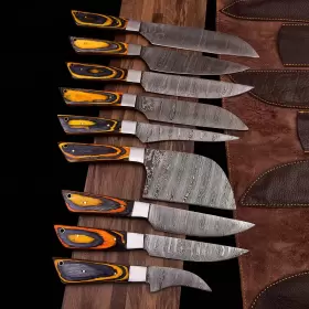 HD054 CHEF KNIFE Handmade Damascus Steel Kitchen Set